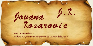 Jovana Košarović vizit kartica